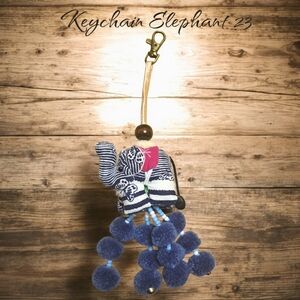 Blue Elephant Keychain for Kids